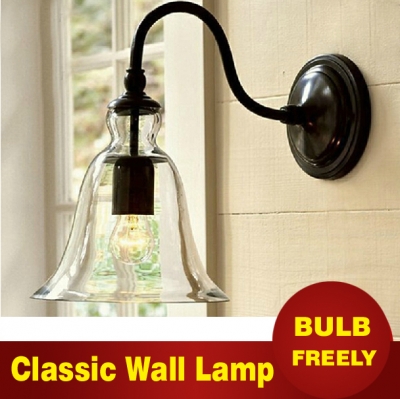 edison bulb ly indoor outdoor single head wall lamp modern simple iron refreshing glass wall light [wall-lamp-7195]