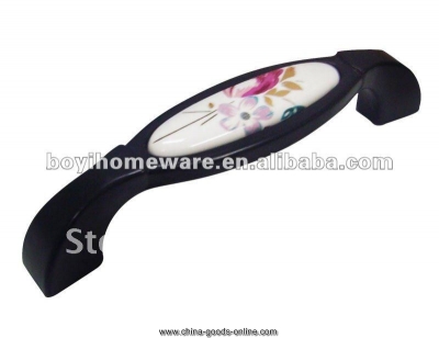 flower pattern ceramic knob handle whole and retail discount 50pcs /lot h09-bk [Door knobs|pulls-1285]