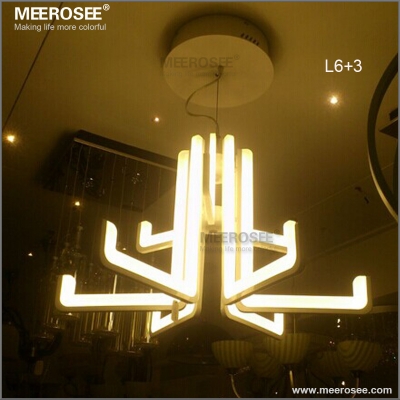 led acrylic chandelier light fixture modern white led suspension hanging lamp [led-pendant-light-5345]