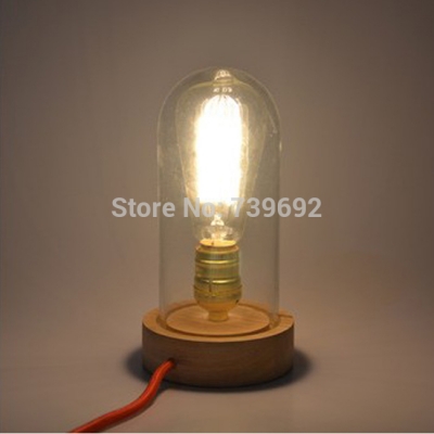 led decorative table lamp vintage wood rustic style brief modern lampshade living room bedroom 110-220v desk light [table-lamp-4692]