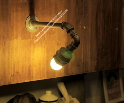 led pure handmade creative industrial vintage pipe loft retro wall light,personality iron wall lamp,e27*1 bulb included,90v~260v