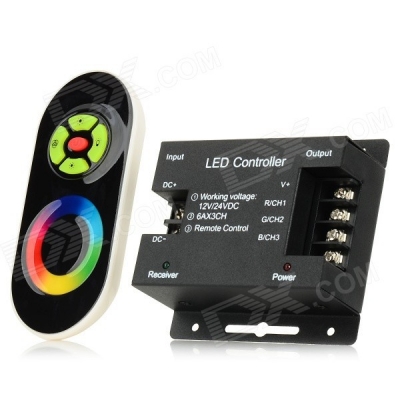 led rgb light strip touch dimmer controller remote control - black (12~24v) for light strip [led-dimmer-4860]