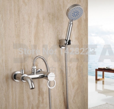 modern chrome finish bathroom handheld shower faucet wall mounted brass shower mixer tap [chrome-1655]