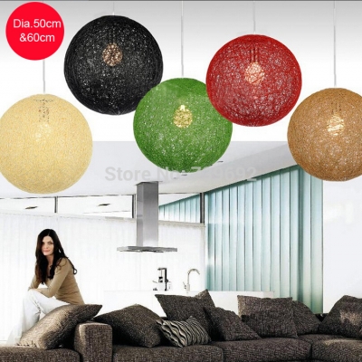 modern dia.50/60cm round holand italy designer knitted light 8 colors ball pendent lights modern suspension pendant lamp [modern-pendant-lights-4605]