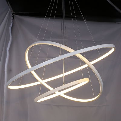 modern led pendant lights fixtures luminaire suspension living dining room cerchio anello lampadario ring circle hanging lamps