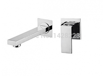 modern new polished chrome brass bathroom basin faucet single handle vanity sink mixer tap 2pcs faucet