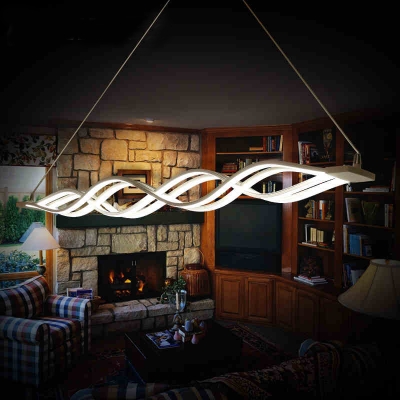 new creative 30w/60w pendant lamp fixture lampara colgante dining room living room modern led pendant lights metal+acrylic [modern-pendant-light-7473]