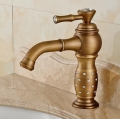 new luxury fashion solid brass with antique ceramic diamond deck mounted bathroom faucet single handle ha-121