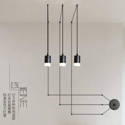 nordic postmodern moulding spider arm droplight hall stair adjustable diy line geometric pendant light