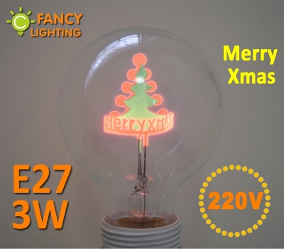 novelty christmas tree led light bulb e27 3w 220v holiday decoration bulb personalized flame edison lamp bulb christmas gift