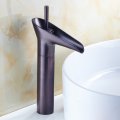 oil rubbed bronze single handle bathroom basin sink mixer tap antique brass waterfall spout faucet r667