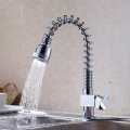 pull out faucet swivel kitchen sink mixer tap brass chrome basin water tap kitchen faucet kitchen torneira hj-8012