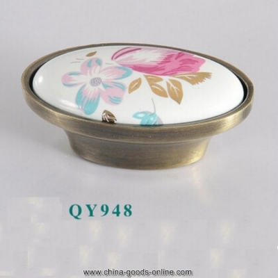 qy948 16mm 0.63" retail ceramic wardrobe cupboard knob cabinet door pulls handles [Door knobs|pulls-1287]