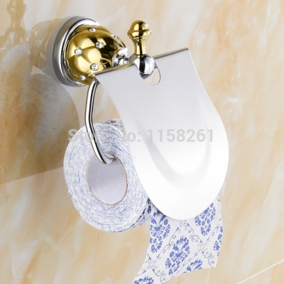 toilet paper holder,roll holder,tissue holder,solid brass chrome+gold finished-bathroom accessories products 5408 [paper-holder-amp-roll-holder-6916]