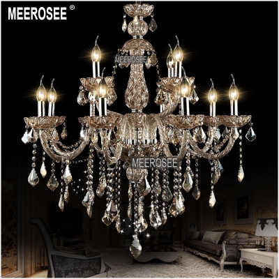 two tiers cognac antique chandelier crystal pendants vintage glass crystal hanging light lusters for el, foyer, meeting room