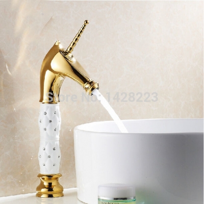 unique design bathroom beautifull and cold water basin sink faucet deck mounted countertop basin mixer taps [golden-3276]