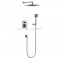 whole and retail 8 inch contemporary chrome rainfall shower faucet set conceal install yb-602