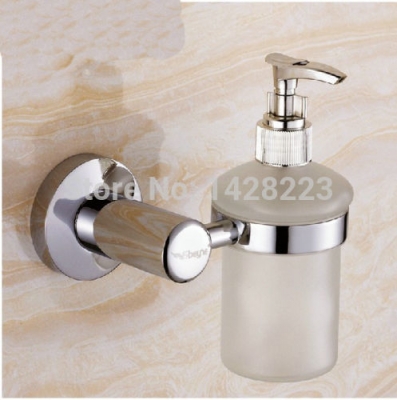 whole and retail contemporary chrome brass wall mounted bathroom glass soap dispenser