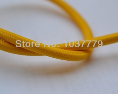 100meters 2*0.75mm2 yellow textile vintage cable fabric uncut wire power cord