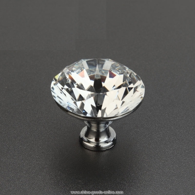 10pcs 32mm diamond shape crystal glass cabinet knob cupboard drawer pull handle kitchen bathroom furniture door knobs pull [Door knobs|pulls-1850]