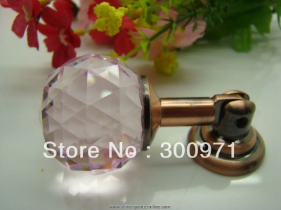10pcs/lot pink color 30mm crystal knobs and handles,crystal drawer handles,crystal drawer for cabinet / door