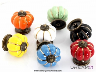 10pcs pumpkin ceramic knob for kids/ children, kitchen ceramic door cabinets cupboard knob and handles dia 40mm [Door knobs|pulls-471]