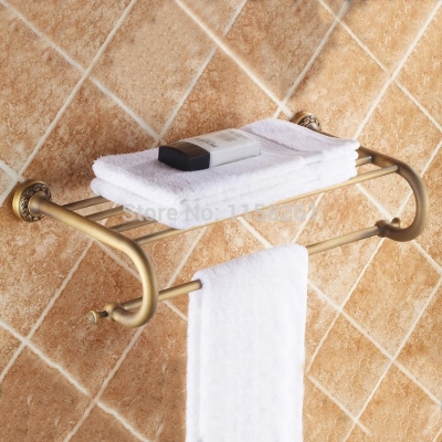 2014new arrival fashion antique brass towel rack shelf bathroom accessories luxury bath towel holder toilet st3701