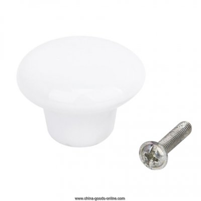 2015 5 x round ceramic cabinet/drawer/bin pull knobs handles---white,in stock