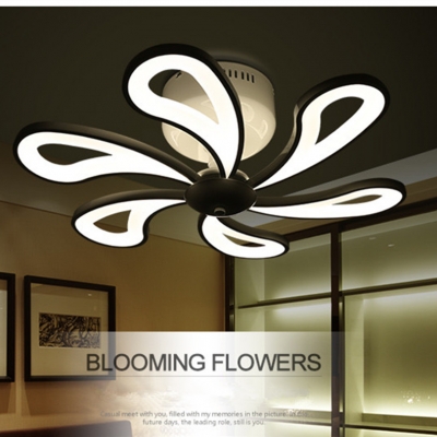 2016 new arrivals irregular petal design iron acrylic led ceiling chandelier fans design modern chandelier