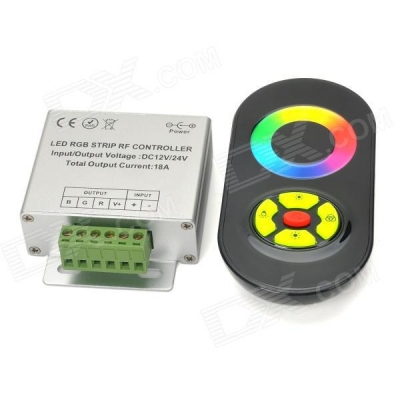 3-ch wireless touch dimmer 5-key rf remote rgb led controller for rgb strip module (dc 12v/24v)