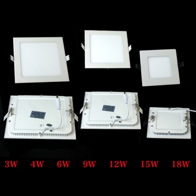4pcs thin square led panel light 3w/4w/6w/9w/12w/15w ac85-265v warm white/white wall recessed