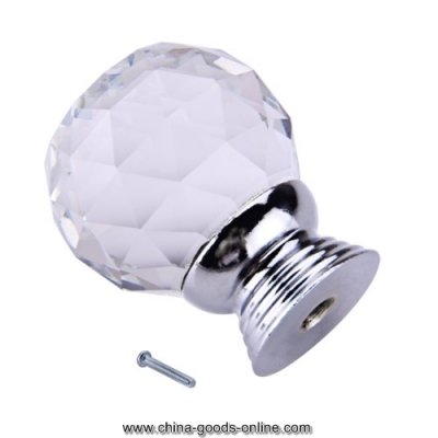 5 pcs/lot clear round crystal glass cabinet drawer door pull knobs handles 30mm