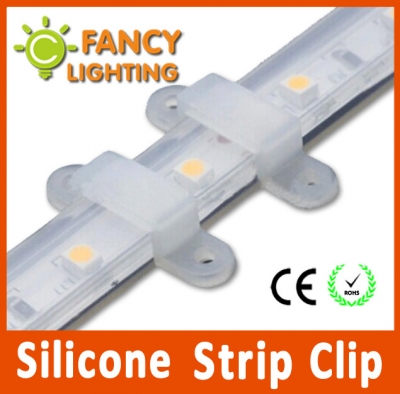 50 pieces/lot led strip accessory fixed holder silicone strip clip for smd5050/2835/3014/5730/3528 fix on the strip light [220v-waterproof-strip-amp-plug-pin-clip-end-cap-813]