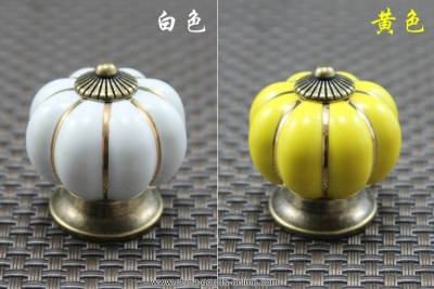 50pcs/lot 7 colors pumpkin ceramic knob for kids/ colorful vintage ceramic pumpkin handle ho151