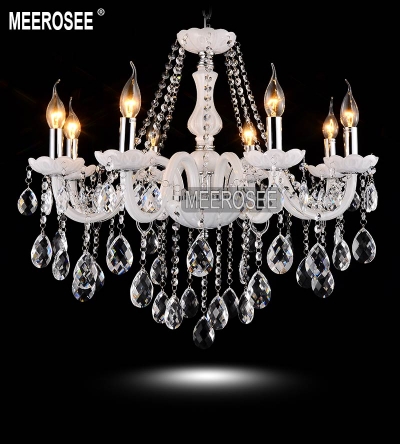 8 lights modern white crystal chandelier light elegant cristal lustres premium quality light fixtures fast md801 [crystal-chandelier-glass-2123]