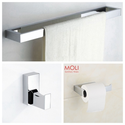bathroom accessories set square towel bar,toilet paper holder, robe hook accessories for bathroom bath hardware set [bath-hardware-set-670]