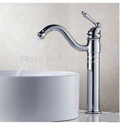 best quality polished chrome brass waterfall bathroom basin faucet single handle hole vanity sink mixer tap [chrome-1534]