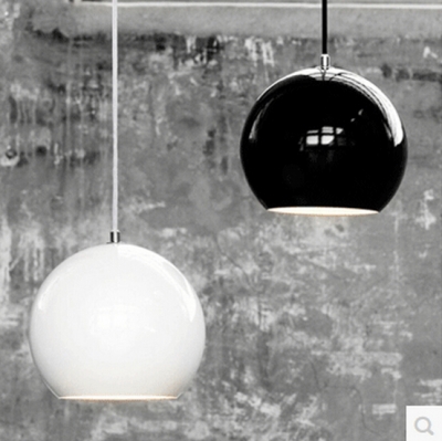 bulb modern minimalist red black white 8 colors semicircular aluminum restaurant round pendant light [modern-7040]