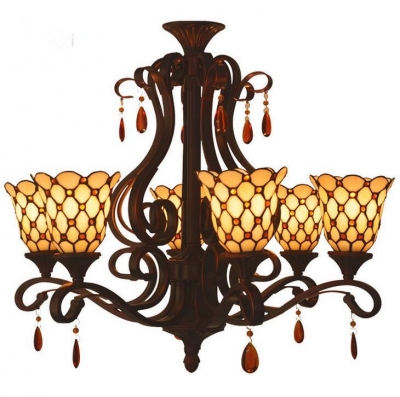 colorful glass 6 arms lampshades chandelier,dining bedroom art chandeliers,yslc-5,