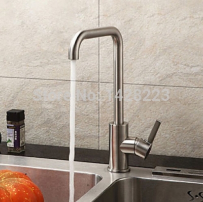 contemporary brushed finished centerest kitchen sink faucet mixer tap deck mounted and cold water kitchen faucet