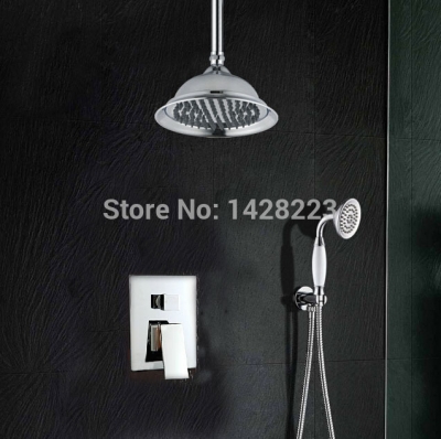 creative ceiling mounted shower faucet set chrome brass handheld shower mixer taps single handle [chrome-1669]