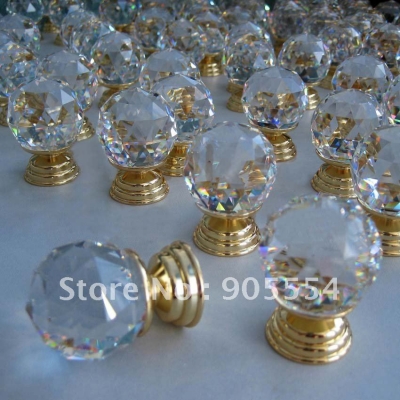 d30mmxh40mm cuprum crystal glass furniture handles and knobs