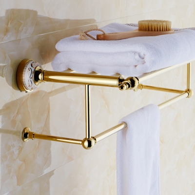 fashion copper golden towel rack rod towel bar towel hanging bathroom hardware accessories jr-509k
