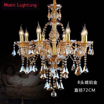 gold luxury fashion crystal chandelier light modern luxury top grade crystal candle chandelier light source