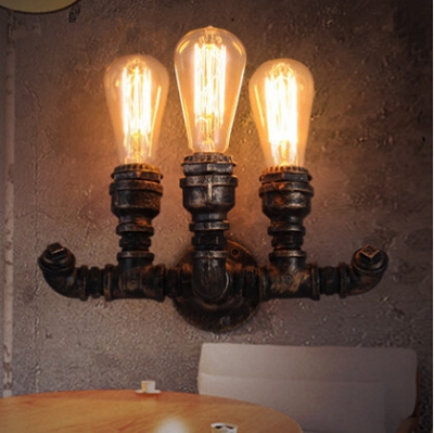 iron water pipe loft industrial vintage wall lamp fixtures for home indoor lighting bedside light applique murale luminaire [edison-loft-wall-lights-2725]