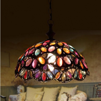 metal glass tiffany led pendant lights,colorful hanging lamp lamparas colgantes for bar dining room [modern-pendant-lights-1677]