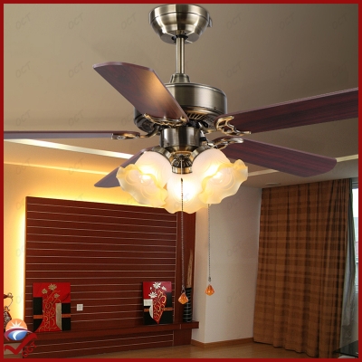 modern decorative 42 inch wooden blades pendant fan lamp luxury glass lampshade ceiling fans with light remote tiffany luminaire [ceiling-fans-2929]