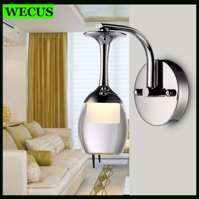 modern fashion led wall lamps bed lights,stainless steel acrylic wine glass bedroom bathroom living room stair wall lights