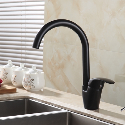 modern kitchen faucet brass black single lever single hole and cold kitchen mixer torneira gyd-7126r