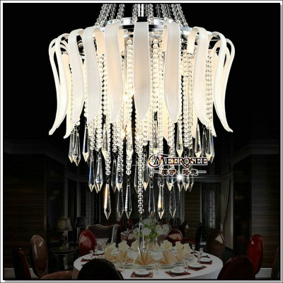 modern white crystal ceiling light fixture crystal hanging light glass suspension drop lamp [pendant-light-7233]